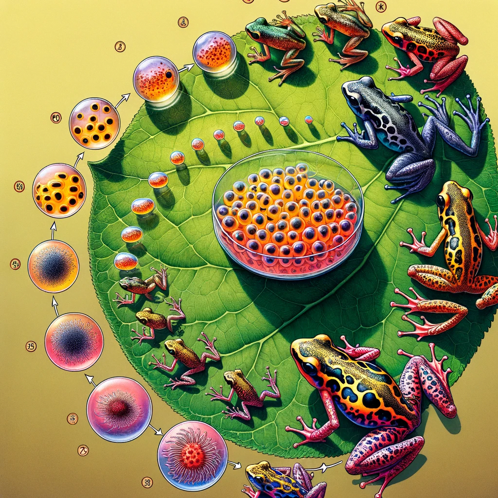 cute poison dart frog Reproduction and Development