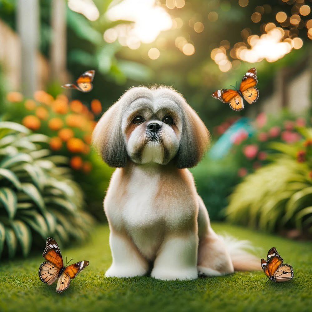 black and white shih tzu dog